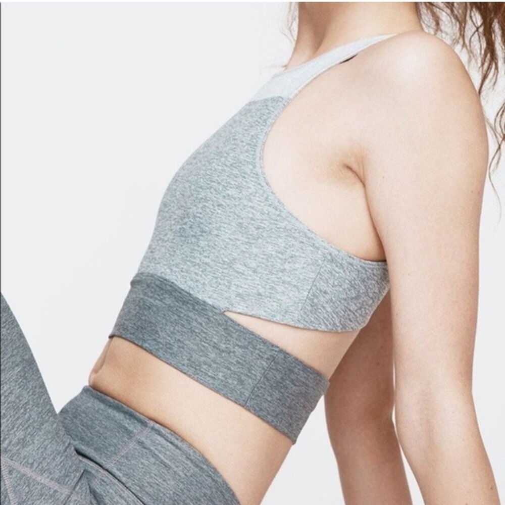 Outdoor Voices Gray Colorblock Sports Bra - Picture 3 of 7